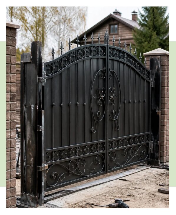 Кованые ворота под ключ: изготовление и монтаж в Инте